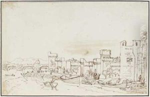 Vue Animee D'une Fortification Au Bord D'un Fleuve : Verone ? Vue Animee D'une Fortification Au Bord D'un Fleuve : Verone ?