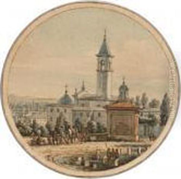 View Over An Italian Church And Town - view 1