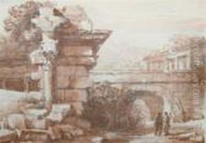Brown Ink And Wash Heightened With Gouache On Paper by Victor-Jean Nicolle