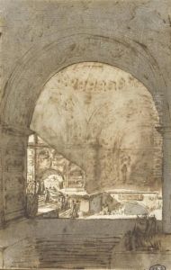 The Interior Of Catacombs by Victor-Jean Nicolle