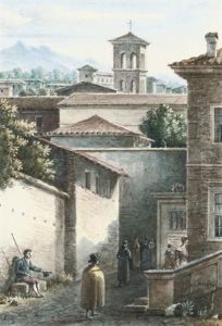 View Of Rue De Sermonetta Near The Marsh Of Pontius In The Papal States by Victor-Jean Nicolle