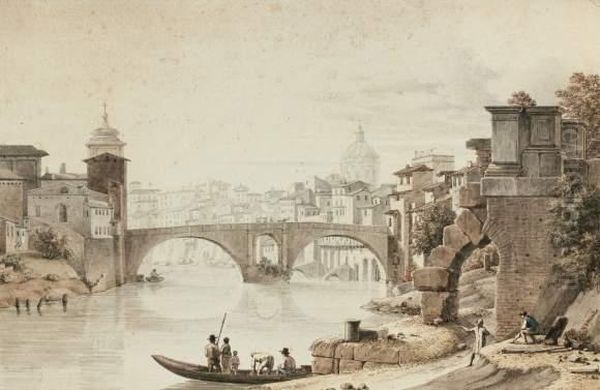 Vue Du Pont Des Quatre Tetes A Rome
Aquarelle - view 1