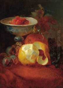 A still life with a pealed lemon by Jean-Baptiste Robie
