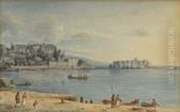 Vue De La Baie De Naples Avec Le Chateau De L'oeuf. - view 1