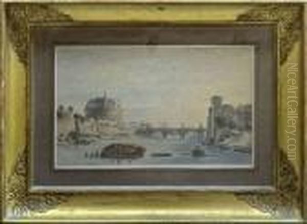 Le Chateau Et Le Pont Saint Ange A Rome. - view 1