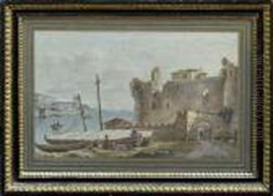 Ruines D'une Construction Moyenageuse Pres D'un Estuaire. Ruines D'une Construction Moyenageuse Pres D'un Estuaire.