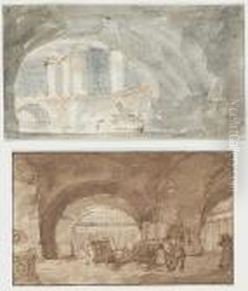 Roman Caves, Possibly Stage Designs: Two - view 1
