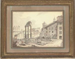 Vue De Campo Vaccino Da Rome by Victor-Jean Nicolle