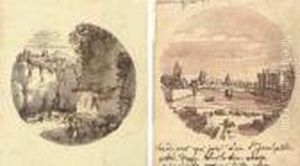 Tivoli; And A View Of Paris From The Seine by Victor-Jean Nicolle