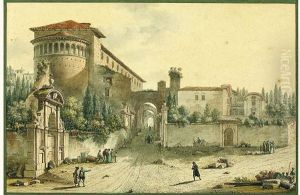 Vue De L'eglise San Giovanni Et Paolo A Rome by Victor-Jean Nicolle