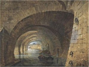 Vue Des Arcades D'un Pont De Paris by Victor-Jean Nicolle