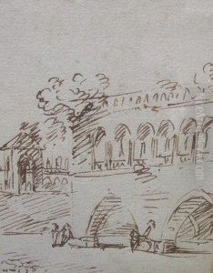 Attributed To Victor Jean Nicolle -- Figures By Arches by Victor-Jean Nicolle