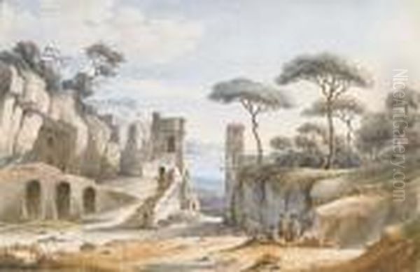 Vue De La Baie De Naples Et Du Chateau Sant'elmo Depuis Le Montposillipo - view 1