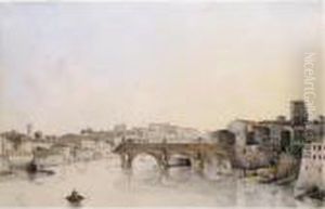 View Of The Tiber And The Ponte Rotto