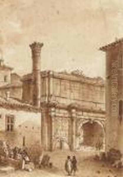 L'arc De Septime Severe A Demi Enterre, Rome - view 1