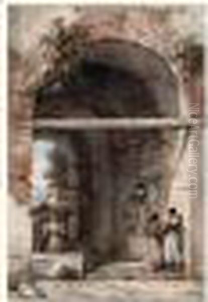 Autel Sous L'arcade D'un Monument Romain - view 1