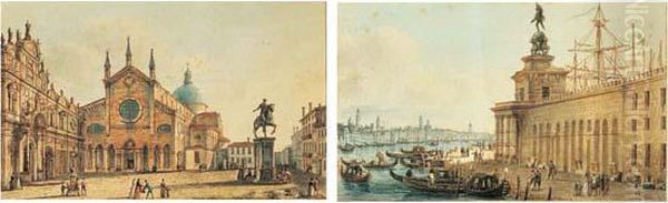 Vue De La Douane De Mer Et De La Rive Des Esclavons A Venise - view 1