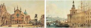 Vue De La Douane De Mer Et De La Rive Des Esclavons A Venise