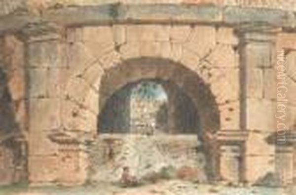 Vue D'une Arche Du Colisee A Rome - view 1