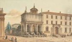 La Fontaine De L'aqua Felice A Rome by Victor-Jean Nicolle