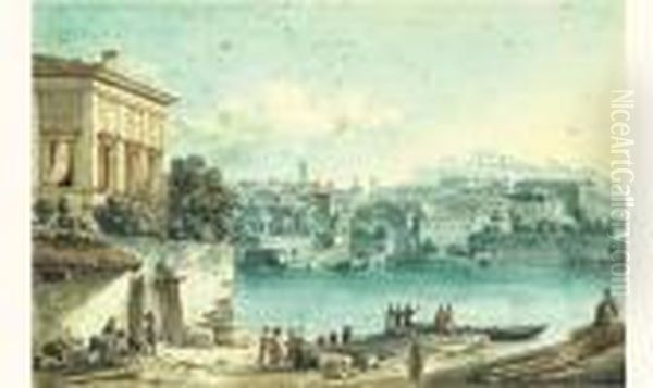 Vue De Rome Prise D'une Rive Du Tibre - view 1