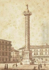 The Column Of Marcus Aurelius by Victor-Jean Nicolle