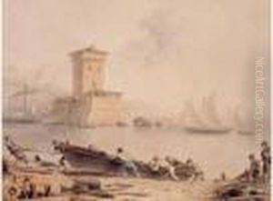 Pecheurs Dans Le Port De Naples by Victor-Jean Nicolle