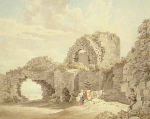 Ruins of Pevensey Castle by Michael Angelo Rooker