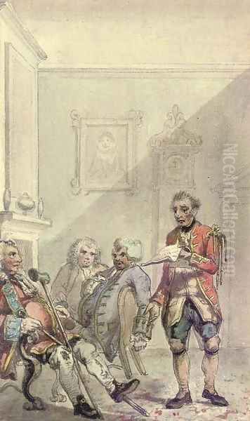 An illustration to 'The Life of Tristram Shandy' Trim reading the Sermon - view 1