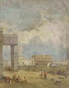 A View Across To The Doges' Palace, Campanile, And St. Mark'ssquare by Edmund John Niemann