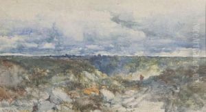 Landschap Met Personage Op Landwegel by Edmund John Niemann