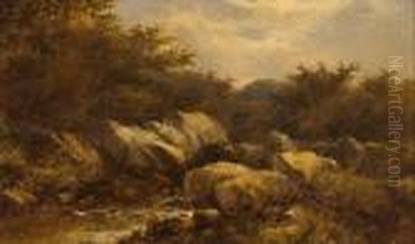 Paesaggio Con Torrente E Figura Di Pastorello - view 1