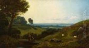 Figures On A Bridge Before An Extensive Landscape Figures On A Bridge Before An Extensive Landscape