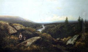 Mother And Child In An Extensive Landscape