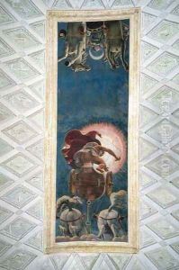 Apollo driving the Chariot of the Sun, ceiling decoration in the Camera del Sole, 1527 by Giulio Romano (Orbetto)