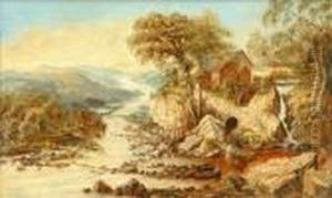 Fishing By Thewatermill by Edmund John Niemann