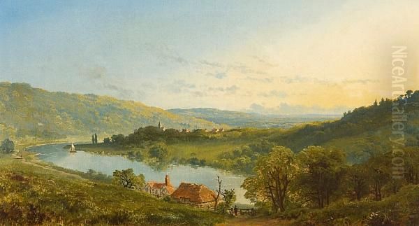 The River Wye With A Village In Thedistance - view 1