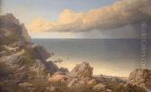 Pen Maen Mawr, Anglesey In Distance by Edmund John Niemann