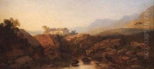 Mountainous Landscape With Cottage by Edmund John Niemann