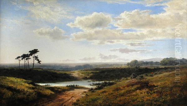 Pastoral Landscape With A Walker By A River - view 1