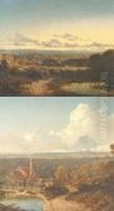 Wooded River Landscape With Cottage; And Another Similar, A Pair, One