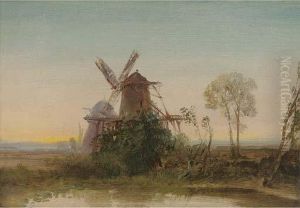Windmills At Sunset by Edmund John Niemann