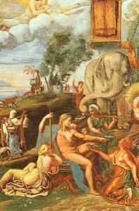 The Wedding of Psyche (detail) 1528 by Giulio Romano (Orbetto)