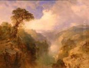 Italianate Mountainous River Landscapes In The Manner Of J.w.m.turner: Two by Edmund John Niemann