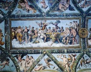 The Marriage of Cupid and Psyche, from the ceiling of the Loggia of Cupid and Psyche, 1510-17 by Giulio Romano (Orbetto)