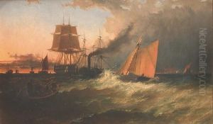 Towing In A Man O' War At Dusk by Edmund John Niemann