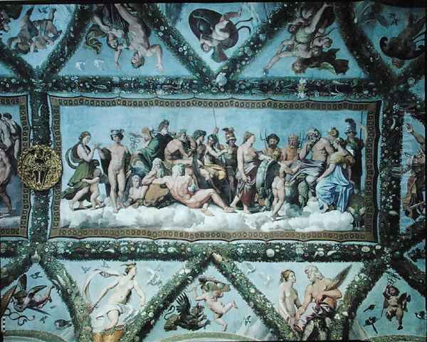 The Council of the Gods, ceiling decoration from the Loggia of Cupid and Psyche, 1510-17 - view 1