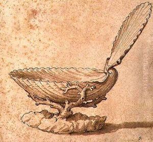 Design for Shell shaped covered Salt Cellar by Giulio Romano (Orbetto)