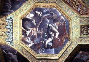 Neptune and a water nymph, ceiling caisson from the Sala di Amore e Psiche, 1528