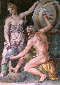 Vulcan forging the armour of Achilles by Giulio Romano (Orbetto)
